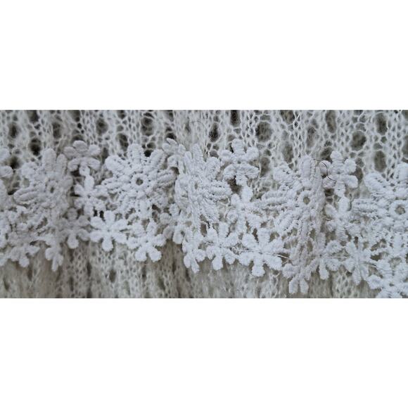 LC Fairy Ethereal Angel Lightweight Embroidered Bell Sleeves Sweater Cream M - Picture 7 of 10